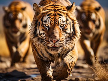 Tiger auf der Jagd von Max Steinwald