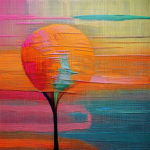 Abstracte Bomen in een Kleurrijk Lijnenveld. Deel 1