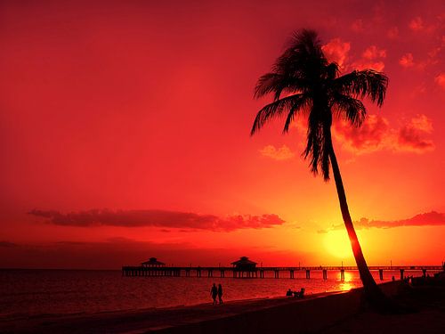 Romantische zonsondergang