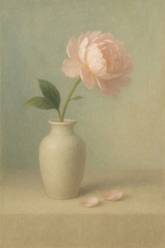 Pfingstrose in gedeckter Pastellvase von Sutrisno Utomo