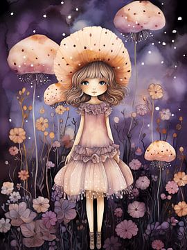 mushroom cute girl by haroulita