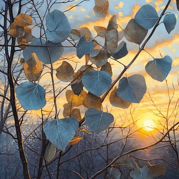 Feuilles de soleil couchant sur Color Square