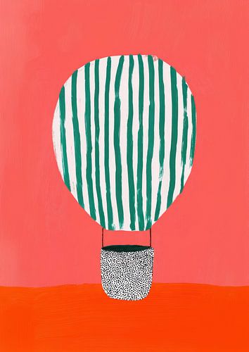 Heteluchtballon op roze achtergrond