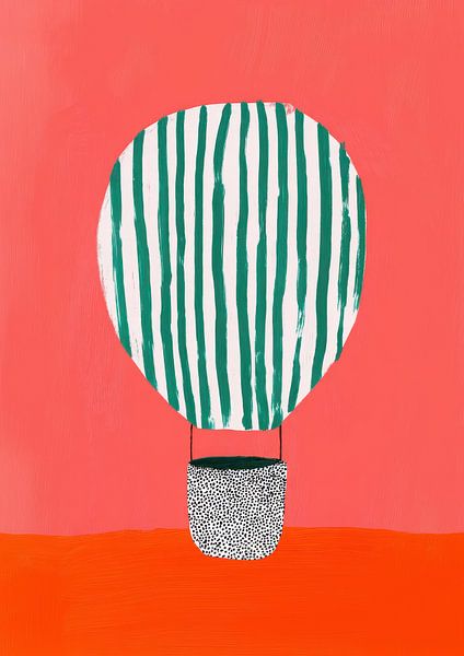 Heißluftballon auf Rosa Hintergrund von Niklas Maximilian