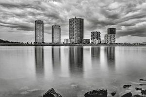 Spijkenisse Skyline zwart-wit