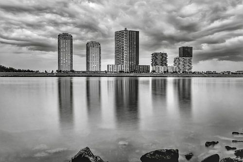 Spijkenisse Skyline black and white