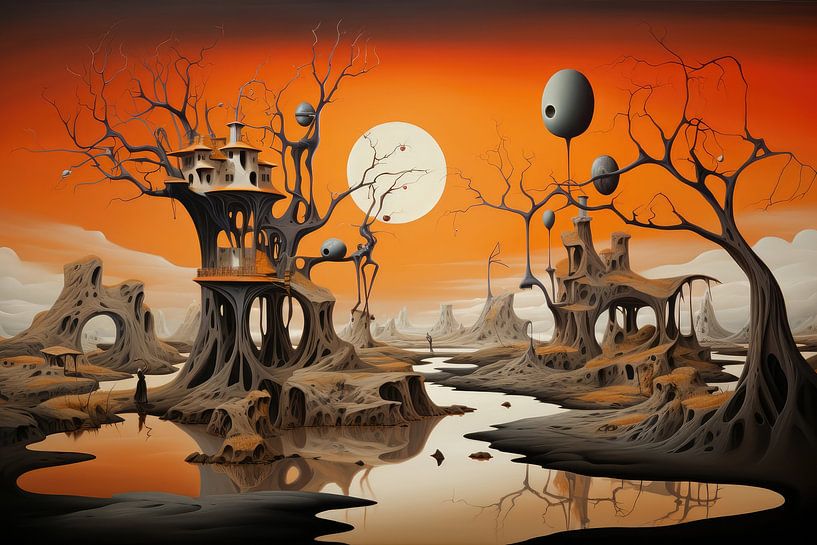 Landscape surreal abstract and bizarre with alien life by Art Bizarre