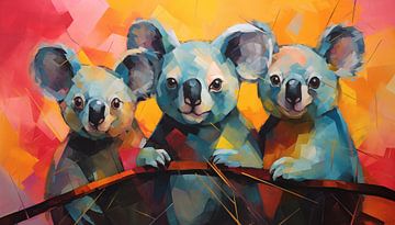Abstracte koala's panorama van TheXclusive Art