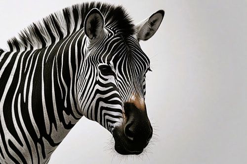 Minimalistisch Zebra Portret in Monochroom