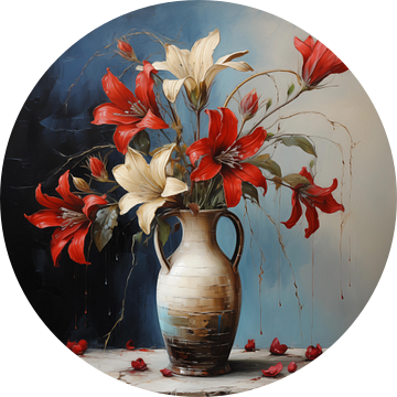 Vaas met bloemen acryl van TheXclusive Art