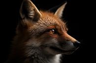 Rode vos van Digitale Schilderijen thumbnail