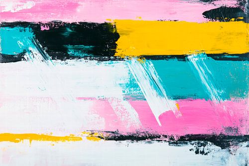 Gekleurde strepen - Abstract schilderij
