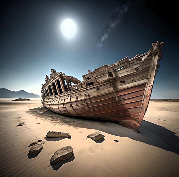 Shipwreck in the desert by Gert-Jan Siesling