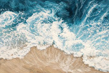 Aerial Ocean Waves Painting by IamHome Studio