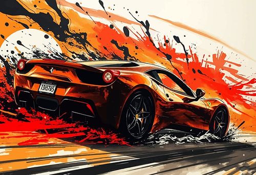 Ferrari 458 Italia - Wilde Vlam Symfonie Japanse Kunst
