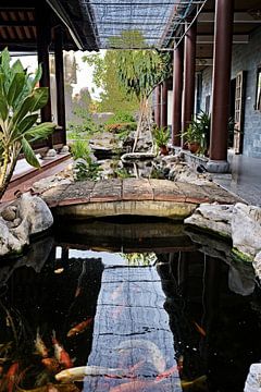 Peaceful water garden and Asian architecture by Frank Photos