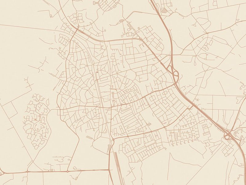 Terracotta style map of Bussum by De Kaartenwinkel