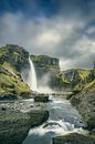 Haifoss waterval vanaf de Fossa rivier in IJsland van Sjoerd van der Wal Fotografie thumbnail