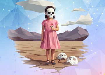 Girl with Death Mask She Plays Alone