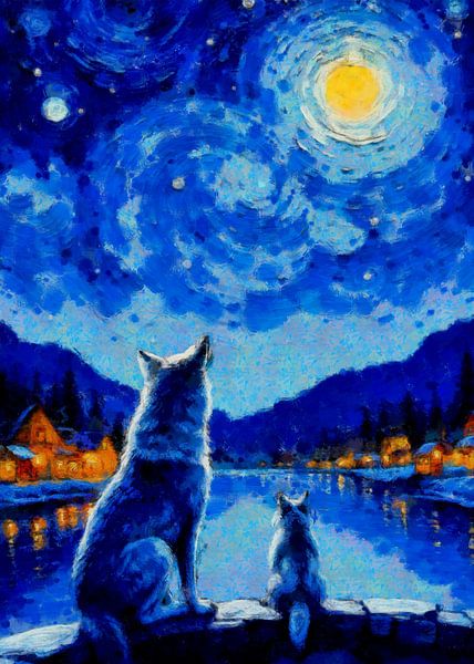 wolf stary night by tophat