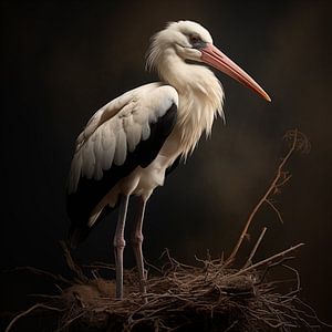 Storch in seinem Nest von The Xclusive Art
