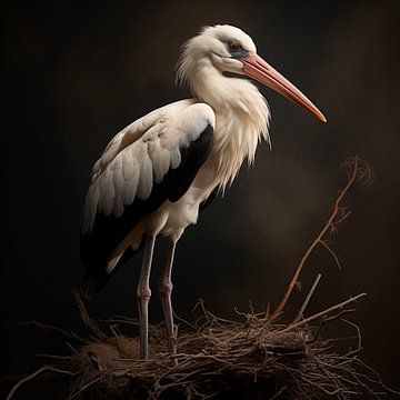 Storch in seinem Nest von TheXclusive Art