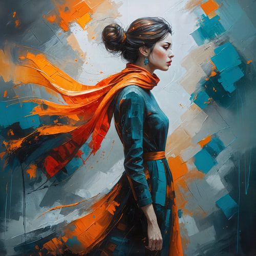 Profiel van een vrouw met donker haar in een losse knot