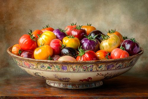 Kleurrijke tomatenscène