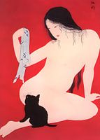 Vrouw met kitten 1930