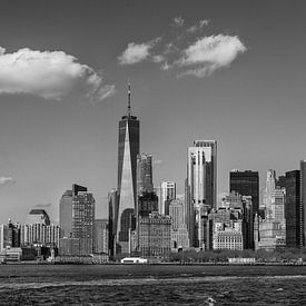 Skyline Manhattan New York in zwart wit van Renske Breur