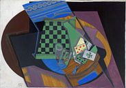 Juan GRIS, dambord en speelkaarten - 1915 van Atelier Liesjes thumbnail