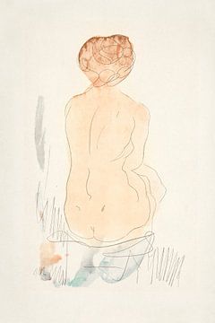 Nu assis, vu de dos, Auguste Rodin