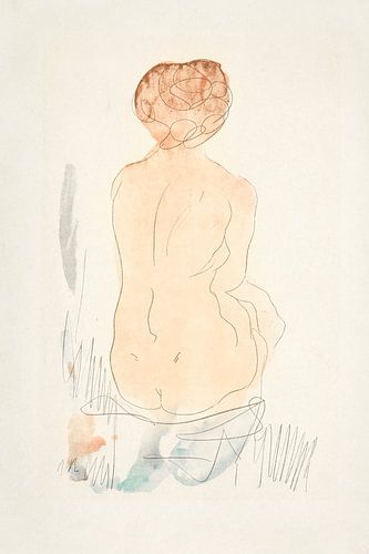 Seated Nude, Seen from the Back, Auguste Rodin