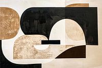 Abstract Harmony in Black, Beige and Gold