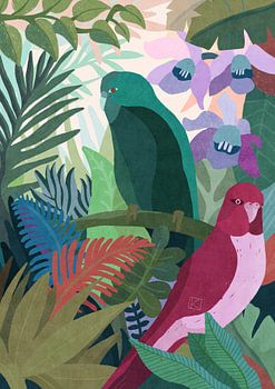 Vibrant Jungle Parrots
