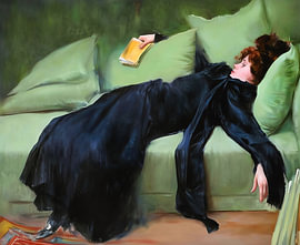 Woman Resting on Sofa by VETTORICA
