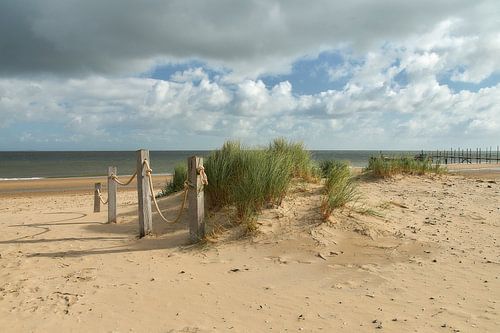 Touwafzetting bij strandpaviljoen Kaap Noord Texel