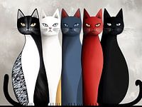 Abstracte Kattenrij