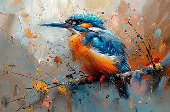 Martin-pêcheur aux couleurs fraîches