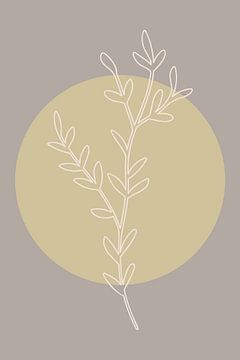 Japandi. Boho botanische bladeren in goud en taupe nr. 8 van Dina Dankers