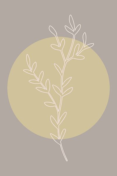 Japandi. Feuilles botaniques boho en or et taupe no. 8 par Dina Dankers