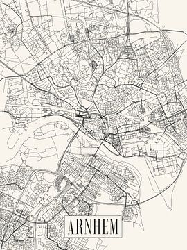 Stadskaart Arnhem - Stad - Lichte variant - Plattegrond van Locus Studio