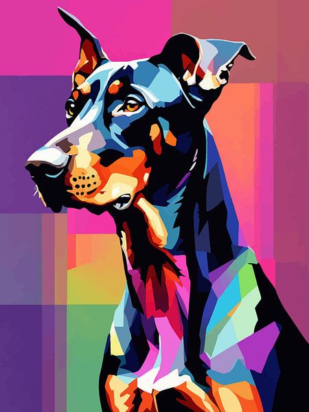 Doberman Pinscher Pop Art by MIROKKU