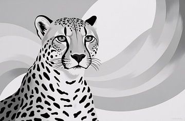 Minimalistisch cheeta zwart-wit ontwerp van Art & Soul Creations