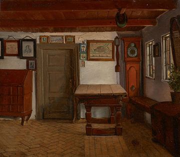 Hans Jørgen Hammer, Intérieur d'une maison à Valeröd, 1851
