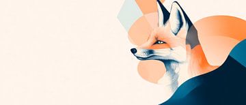 Fox profile in soft colours - Modern by Poster Art Shop