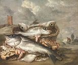 Fischstillleben am Ufer von Egmond aan Zee, Abraham van Beijeren von Meisterhafte Meister Miniaturansicht