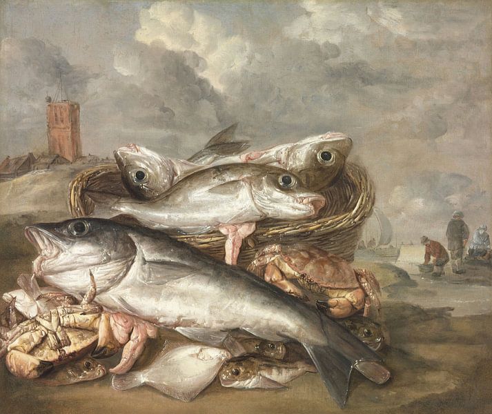 Visstilleven aan de kust bij Egmond aan Zee, Abraham van Beijeren van Meesterlijcke Meesters