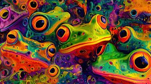 Frosch-Panorama: farbenfroh und kunstvoll