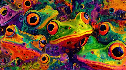 Frosch-Panorama: farbenfroh und kunstvoll